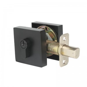 3602 quadratische Einzelzylinder -Deadbolt eine Seite Keyed Black Modern Modern Deadbolt Türschloss für Innen- und Außentüren